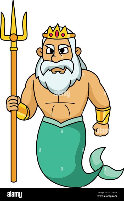 cartoonhd poseidon|Cartoon Poseidon Trident royalty.
